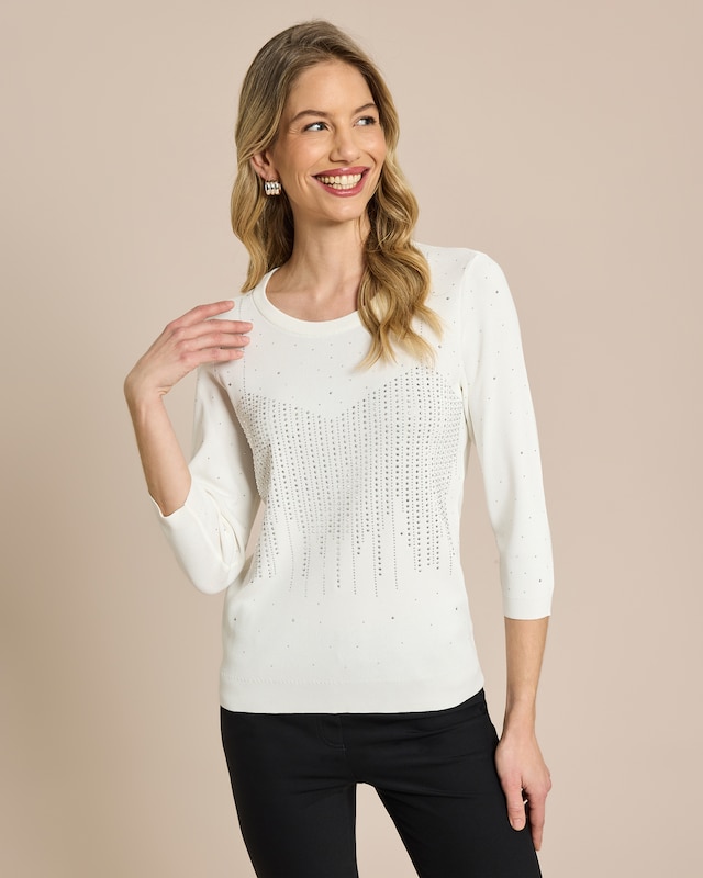 Pullover mit Strass-Bustier
