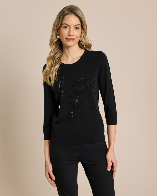 Pullover mit Strass-Bustier