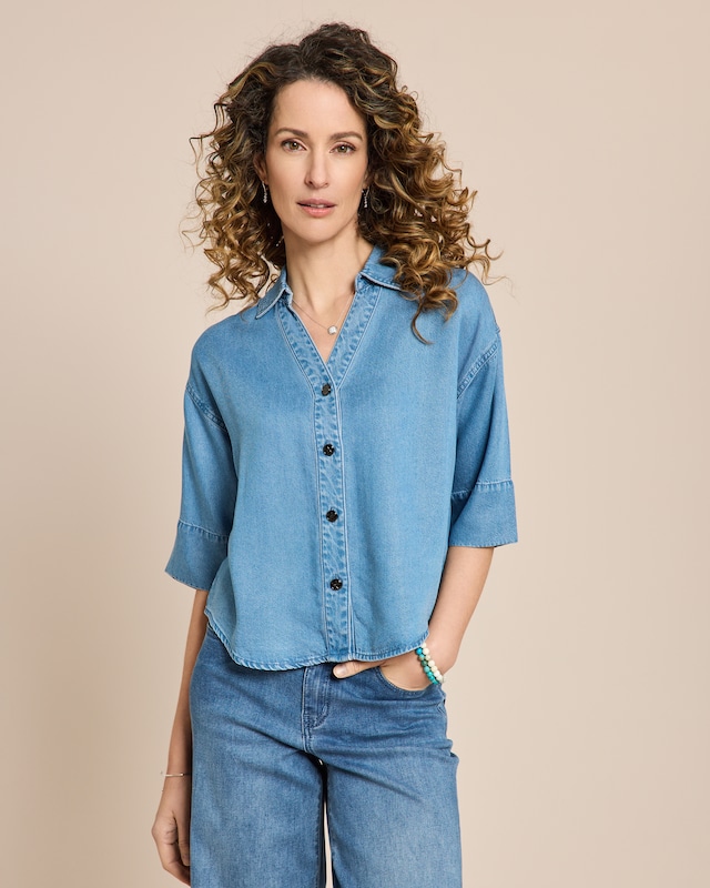 Bluse aus fließendem Tencel