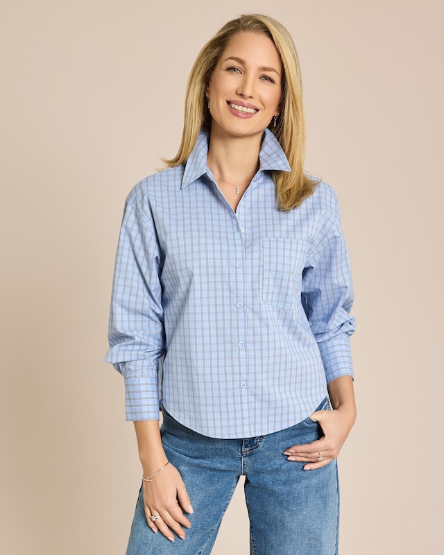 Baumwollbluse kariert