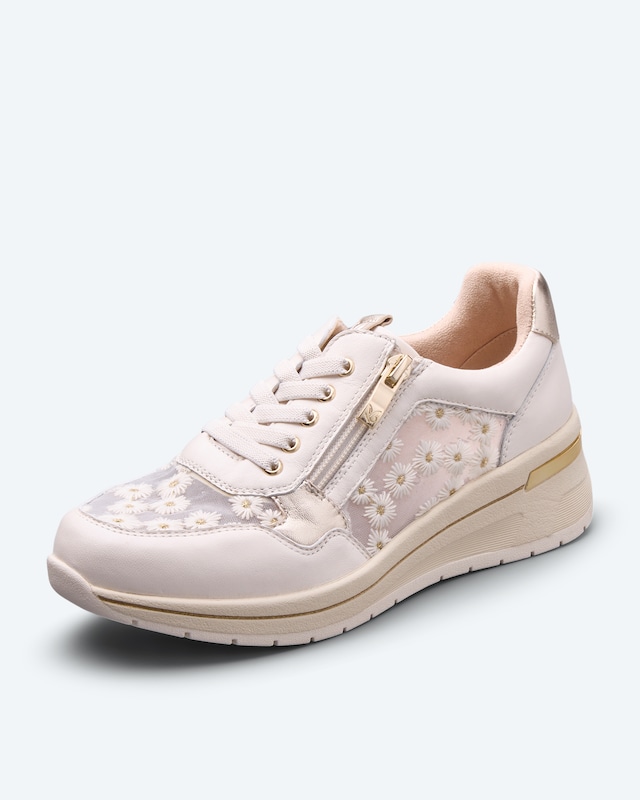 Sneaker mit Blumenmesh