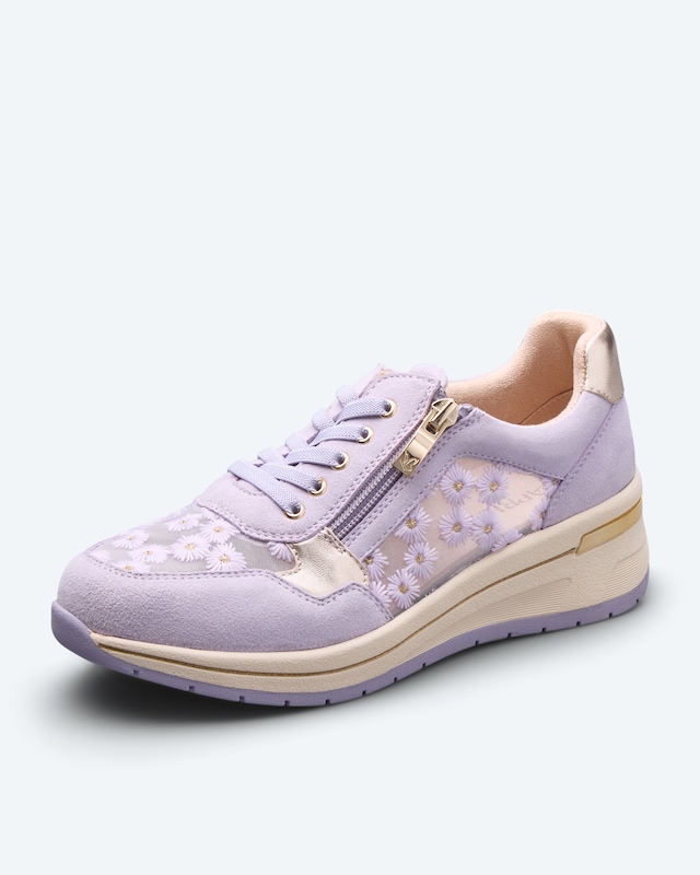 Sneaker mit Blumenmesh