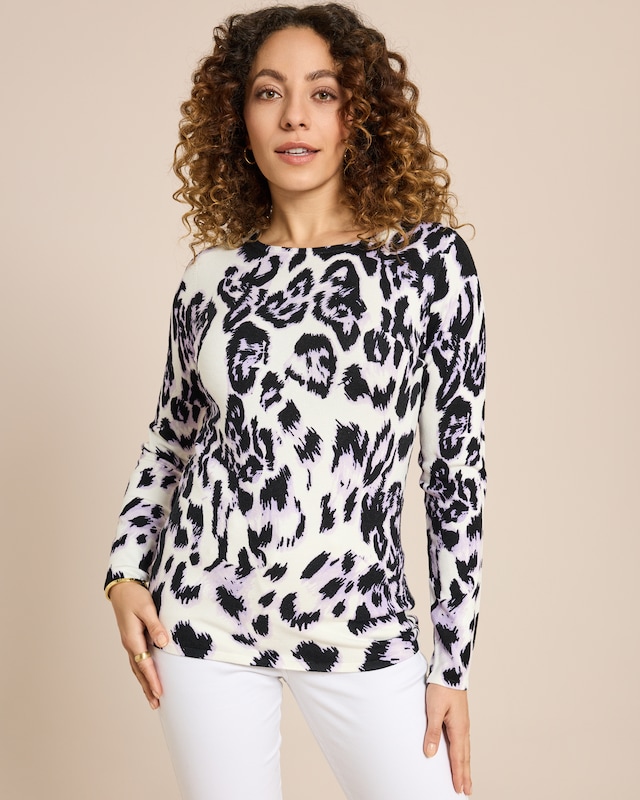 Classic Pullover mit Leodruck