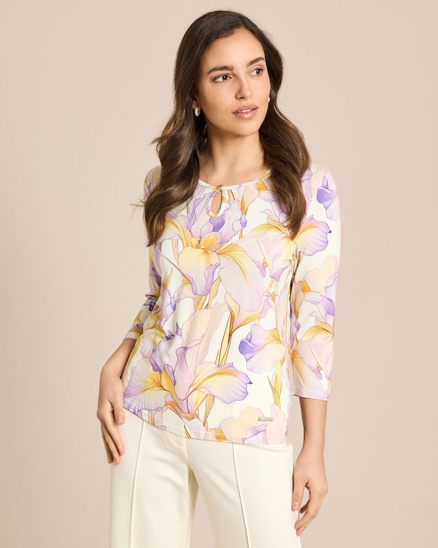 Shirt mit pastellfarbenem Blumenprint