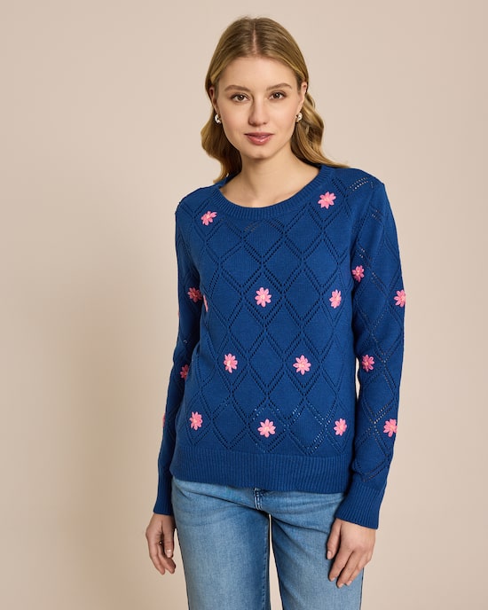 Produktabbildung für Pullover mit Margeriten Stickerei