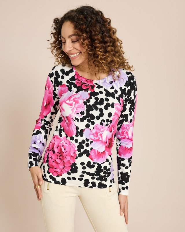 Classic Pullover Pfingstrosen