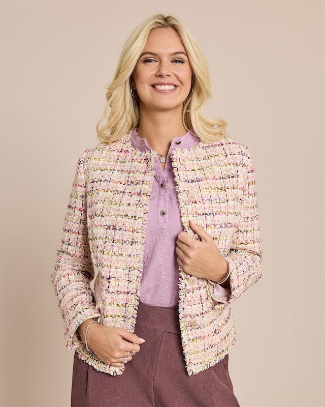 Blazer Boucle mit Schleifenknöpfen
