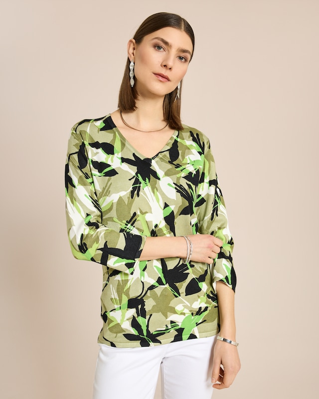 Classic Pullover mit Kolibridruck