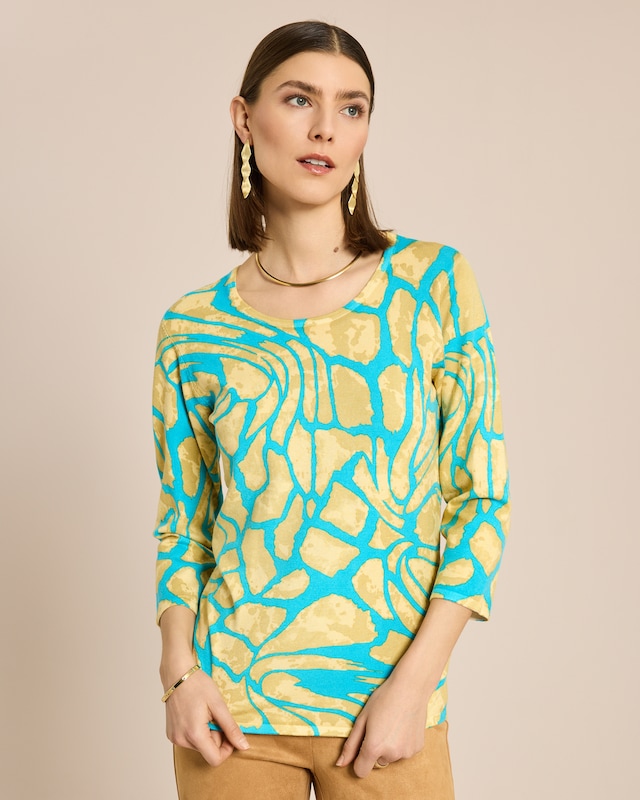 Classic Pullover Grafik-Animal-Druck