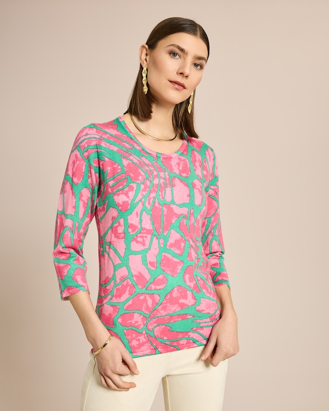 Classic Pullover Grafik-Animal-Druck