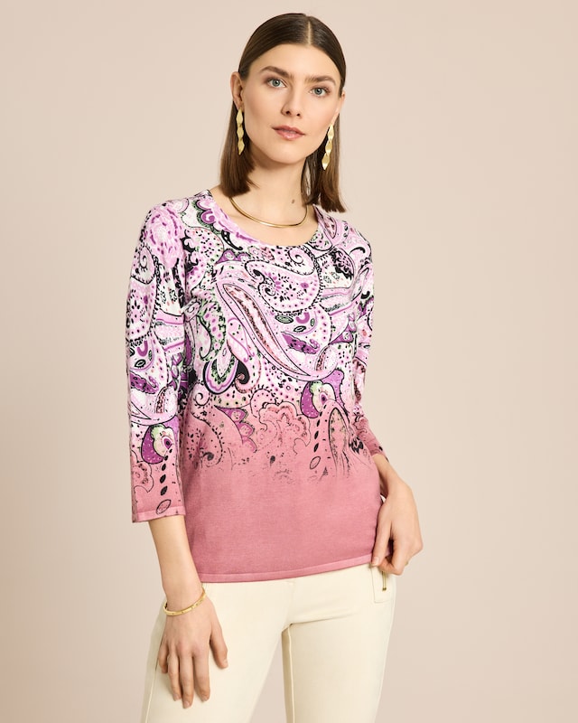 Classic Pullover Paisley Druck