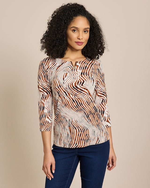 Shirt Animal mit Accessoire am V-Ausschnitt