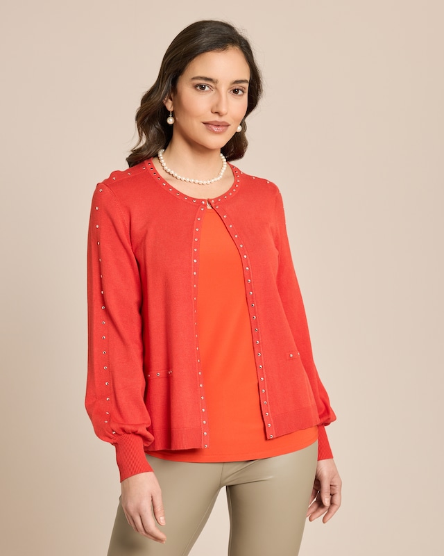 Cardigan mit Nietenverzierung