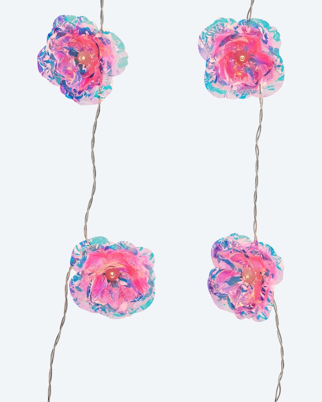 LED-Outdoor-Lichterkette "Regenbogenrosen"