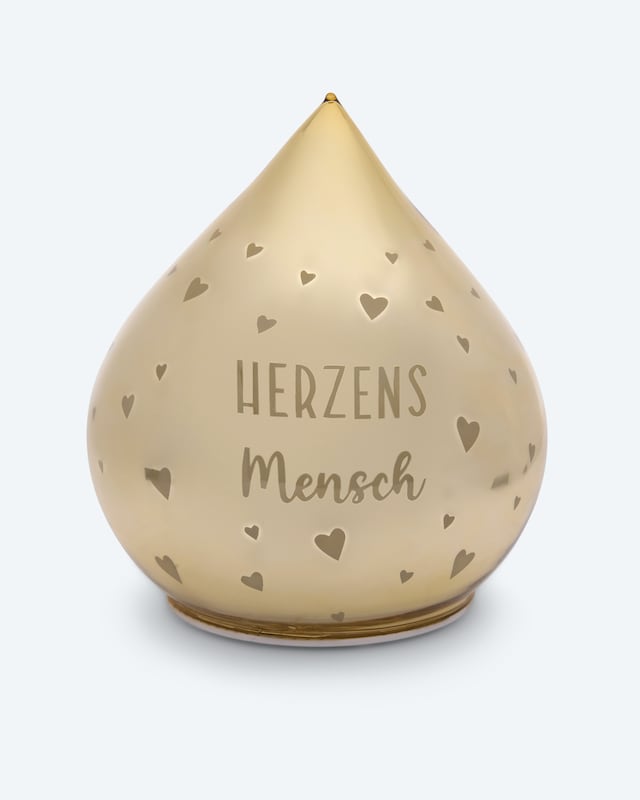 LED-Glastropfen mit Spruch