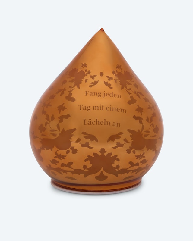 LED-Glastropfen mit Spruch