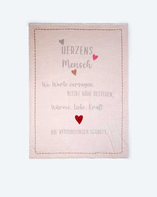 Produktabbildung für Wendedecke "Herzensmensch"