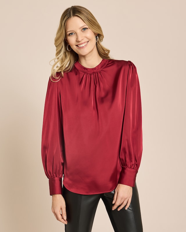 Blusenshirt mit Stehkragen