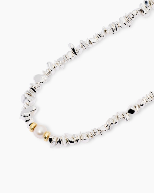 Collier mit Hämatit und Süßwasserperle