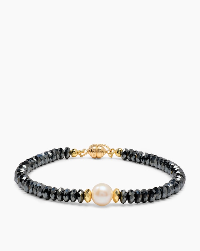 Armband mit Hämatit & Süßwasserzuchtperle