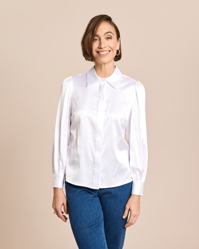 Bluse mit gerafftem Ärmel