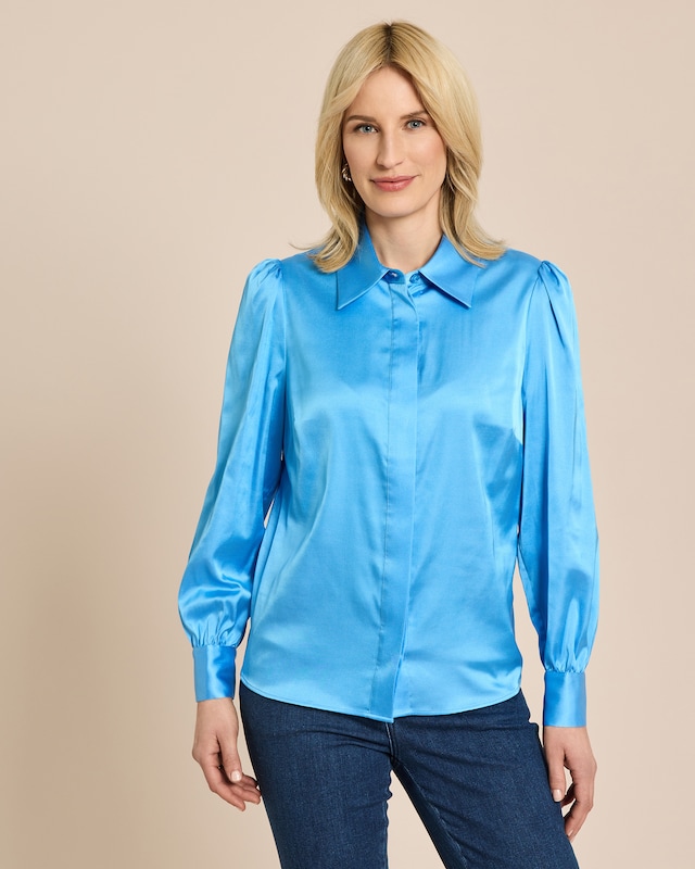 Bluse mit gerafftem Ärmel
