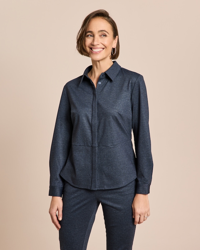 Ponte Overshirt im Denim Look