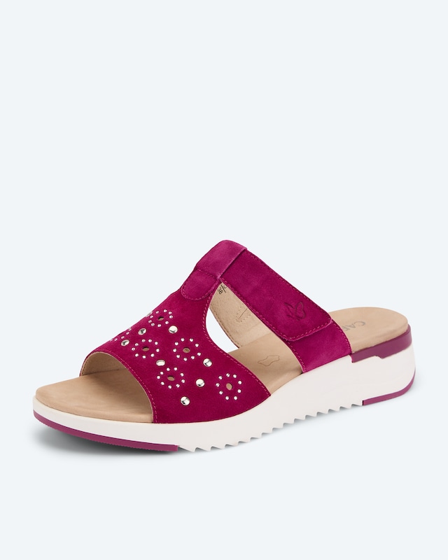 Klett-Pantolette mit Deko