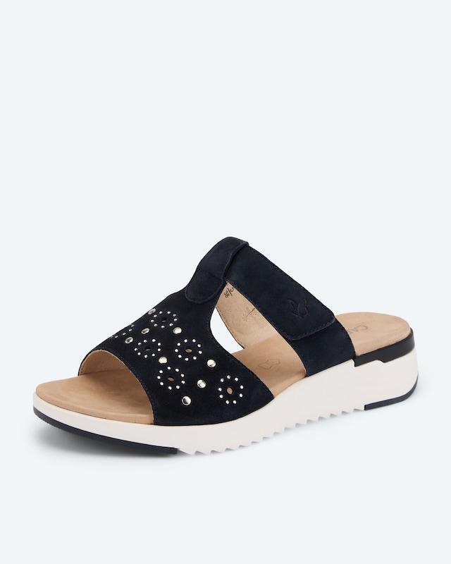 Klett-Pantolette mit Deko