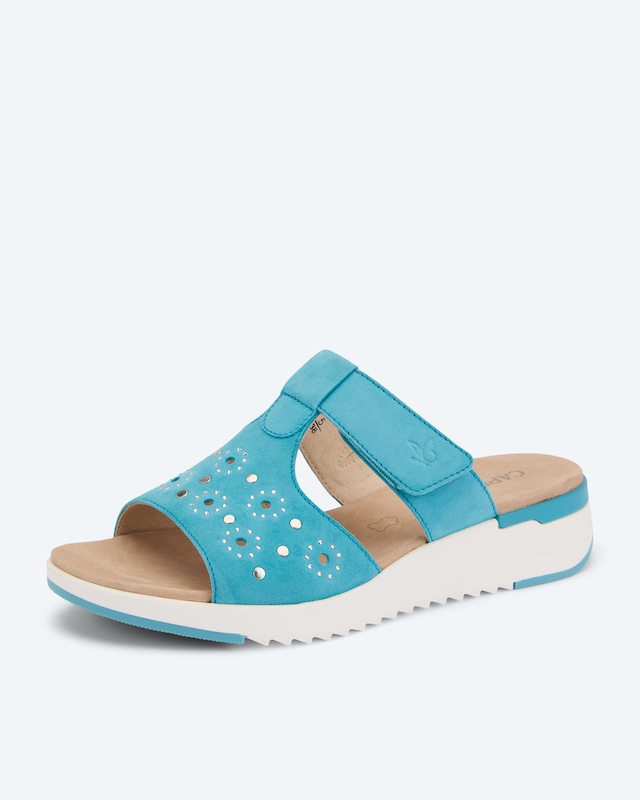 Klett-Pantolette mit Deko