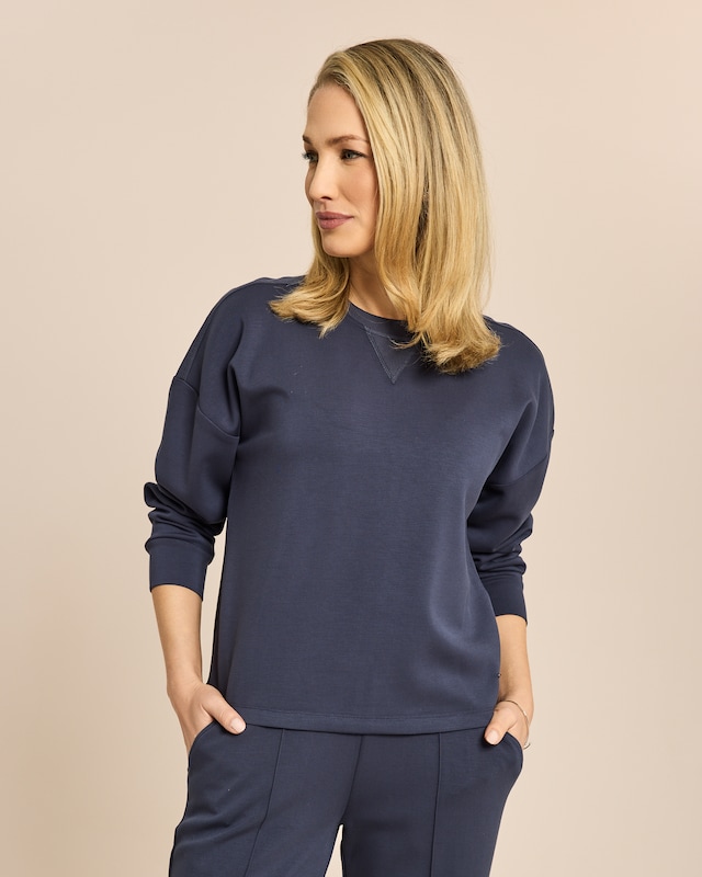 Softsweat Pullover mit Ripeinsatz