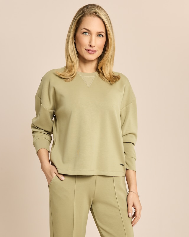 Softsweat Pullover mit Ripeinsatz