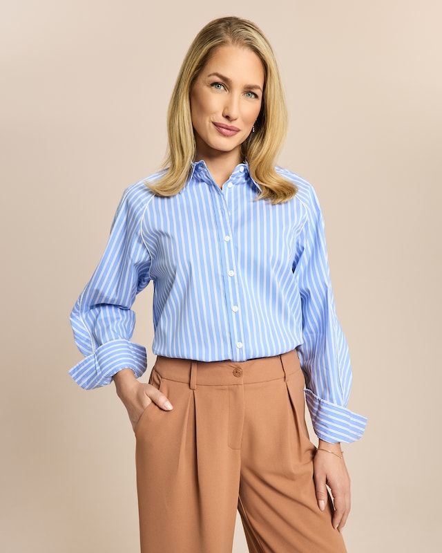 Baumwollbluse gestreift