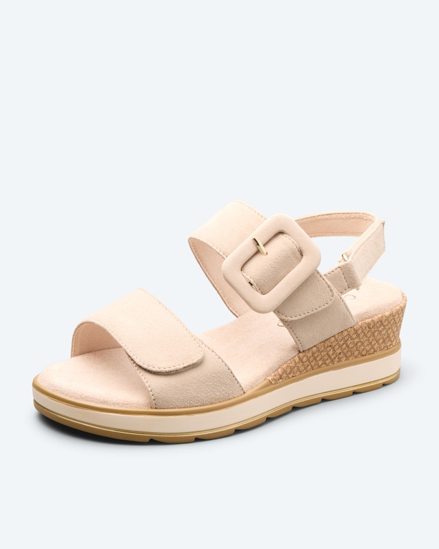 Keil-Sandale mit Dreifachklett