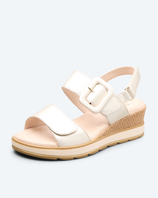 Keil-Sandale mit Dreifachklett