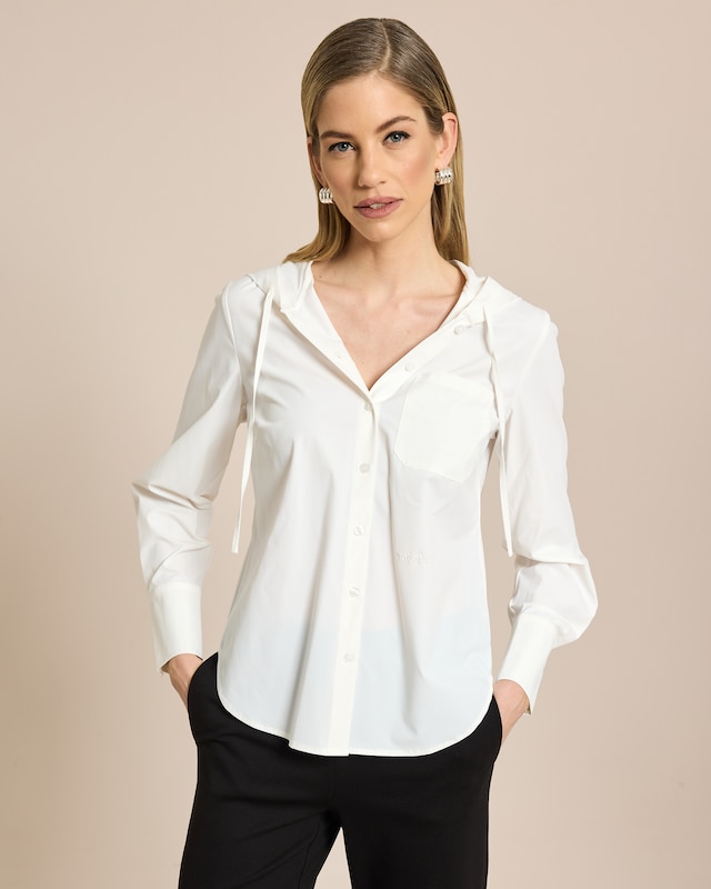 Techno-Stretch-Bluse mit Kapuze