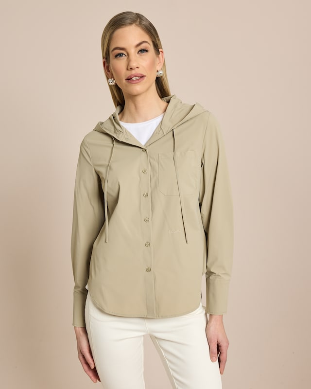 Techno-Stretch-Bluse mit Kapuze