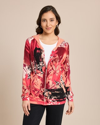 Produktabbildung 1 für Cardigan mit Kapuze und Alloverdruck