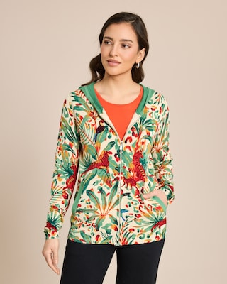 Produktabbildung 2 für Cardigan mit Kapuze und Alloverdruck