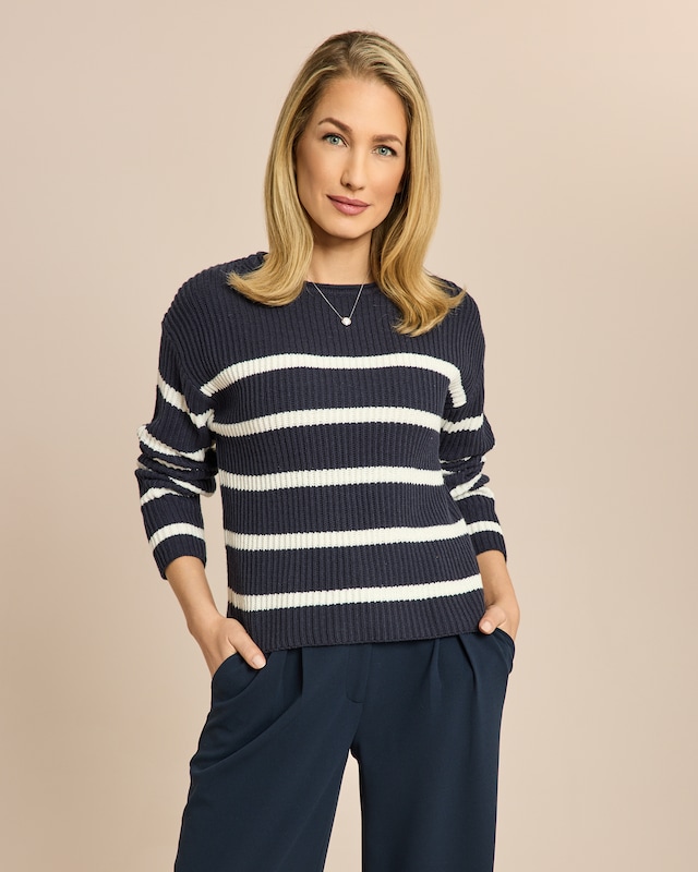 Boxy Bändchengarn-Pullover