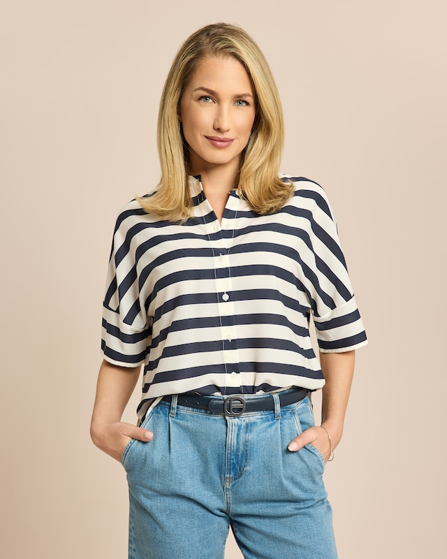 Blusen kurzarm gestreift