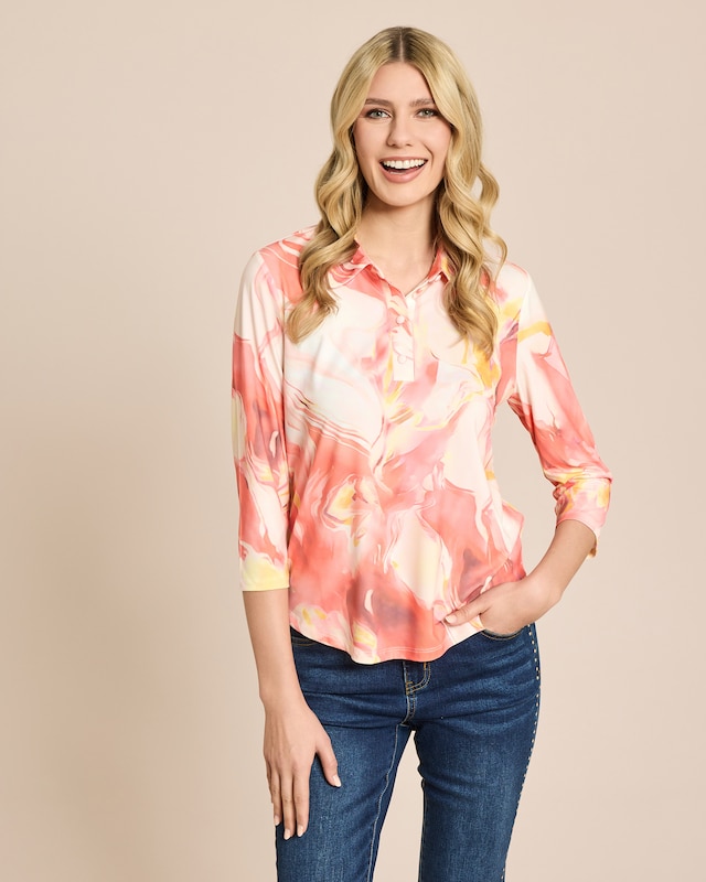 Poloshirt mit Allover Druck