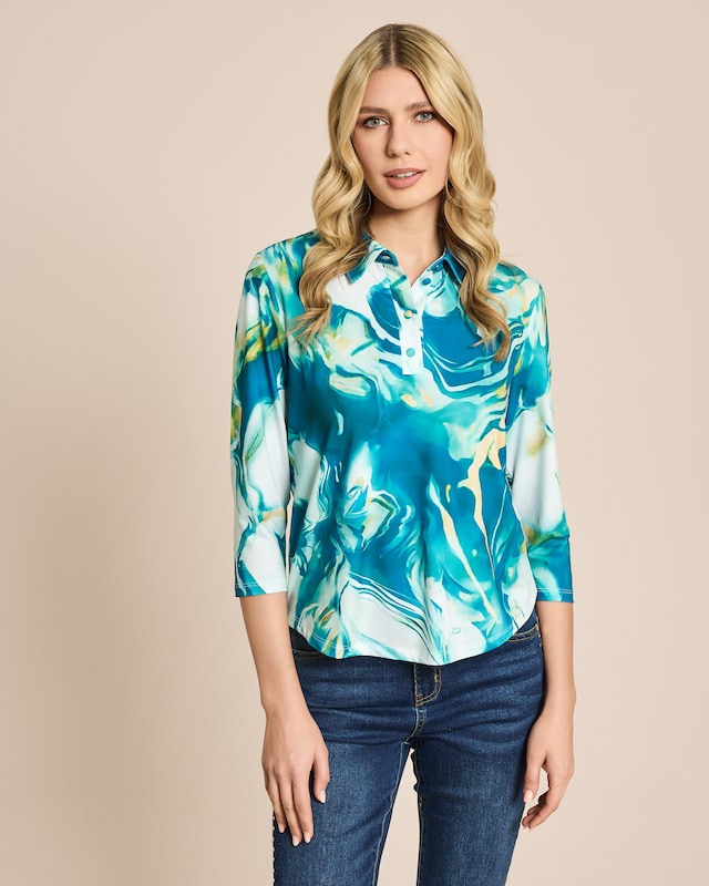 Poloshirt mit Allover Druck