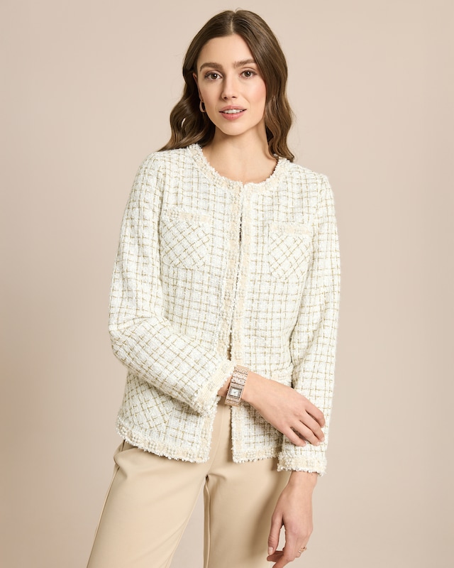 Blazer mit Perlenverzierung