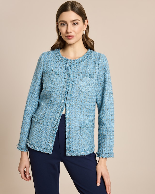 Blazer mit Perlenverzierung