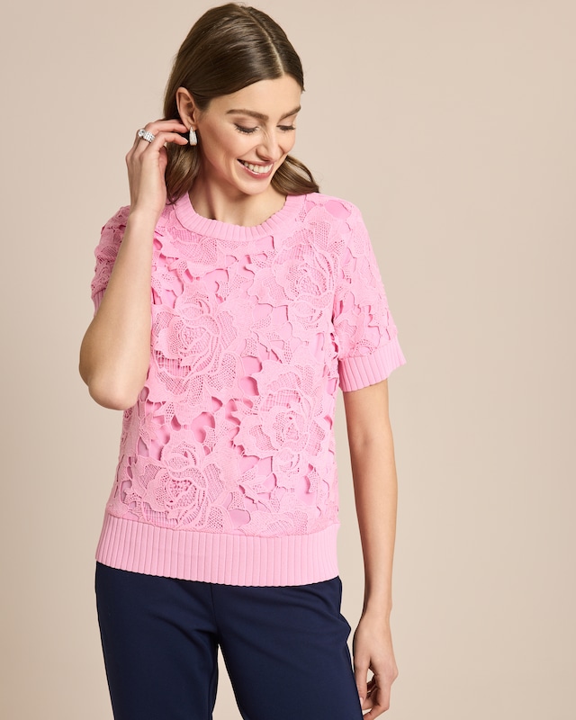 Pullover mit Spitze