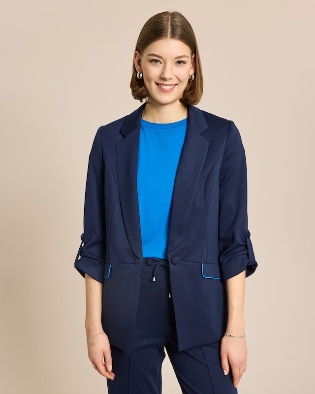 Jersey Blazer mit Paspeldetails