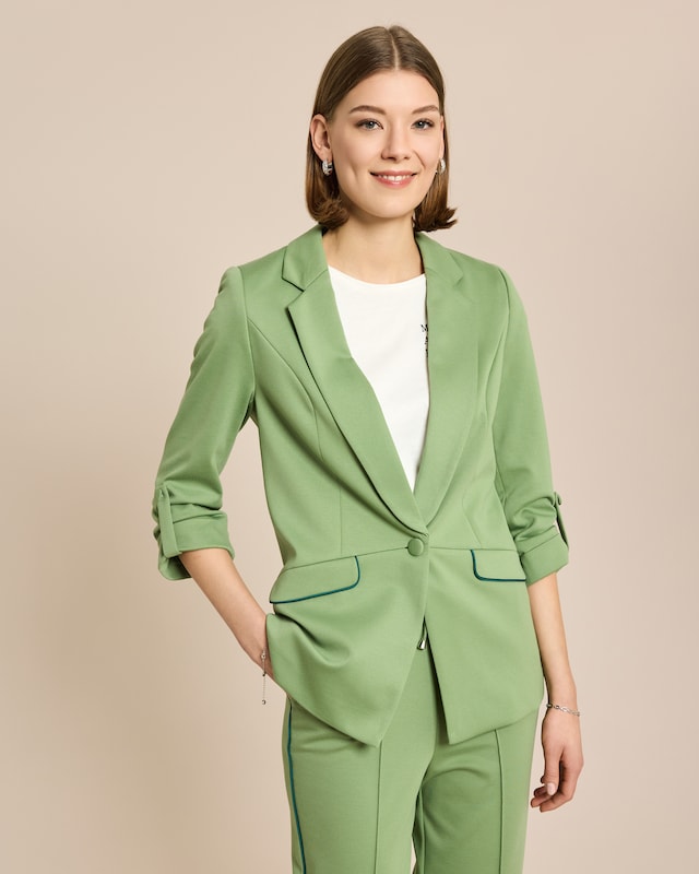 Jersey Blazer mit Paspeldetails