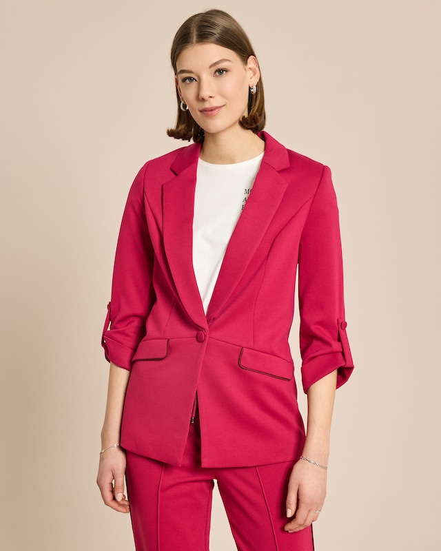 Jersey Blazer mit Paspeldetails