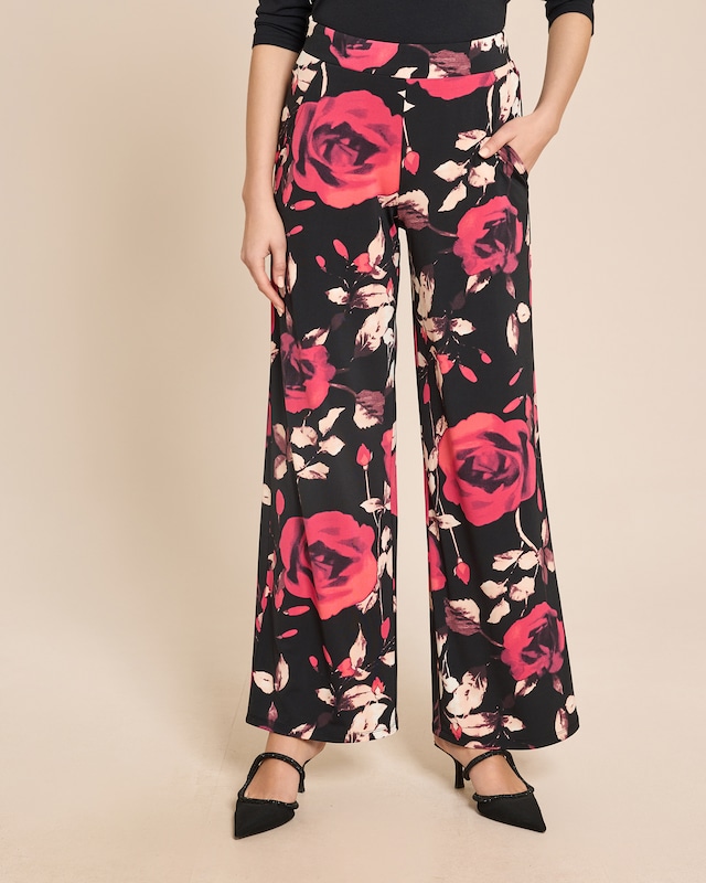 Jerseyhose mit modischem Rosendruck